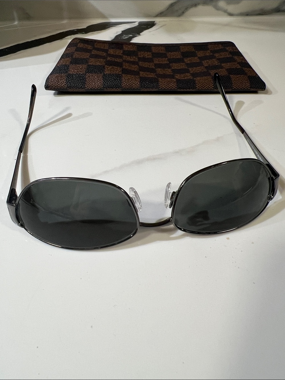 Emporio Armani oval rectangular vintage sunglasses.